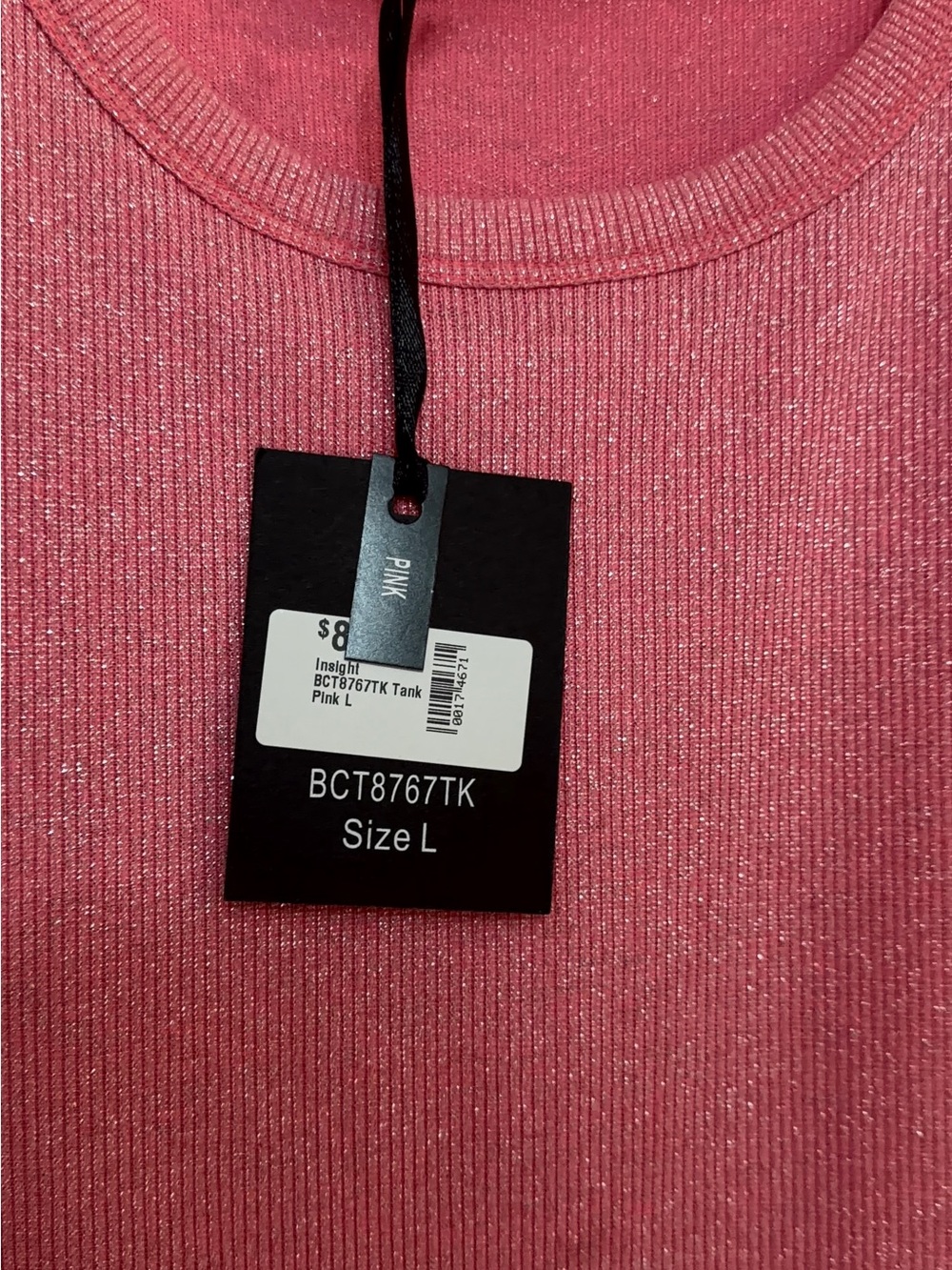 Insight Shimmery Pink Ribbed Tank Top